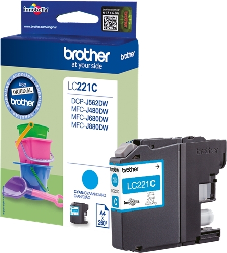 Brother LC221 Cian Tinta Original LC221CBP