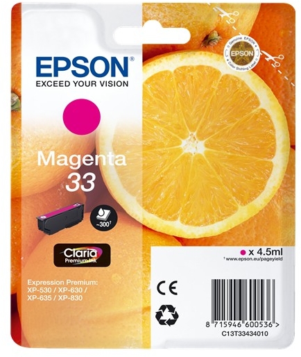 Epson T3343 (33) Magenta Tinta Original C13T33434012