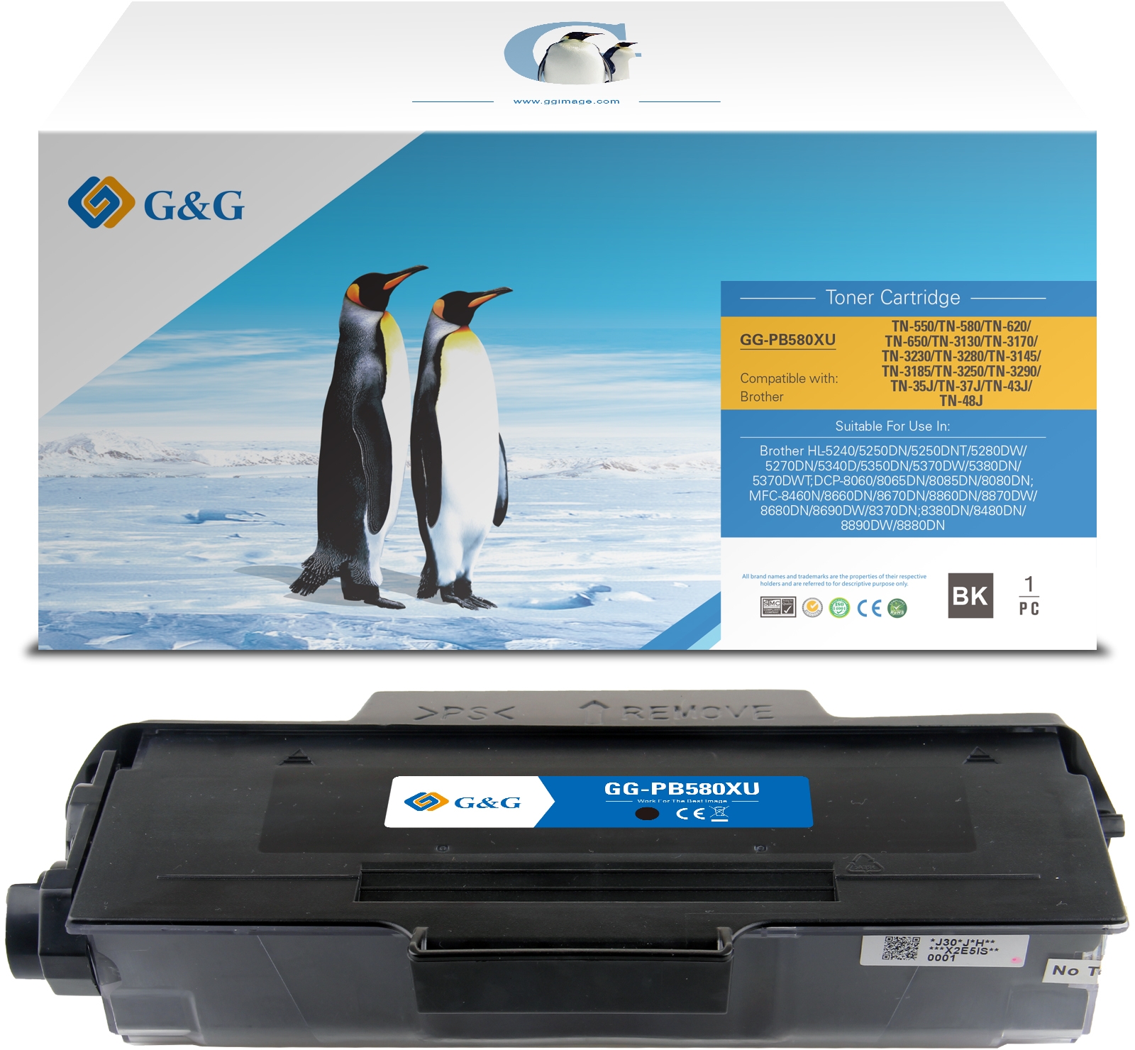 G&G Brother TN3130 TN3170 TN3230 TN3280 Negro Toner Compatible