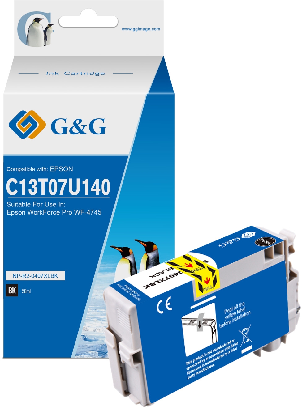 G&G Epson 407 Negro Tinta Compatible C13T07U140