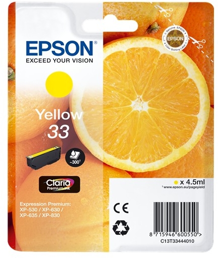 Epson T3344 (33) Amarillo Tinta Original C13T33444012