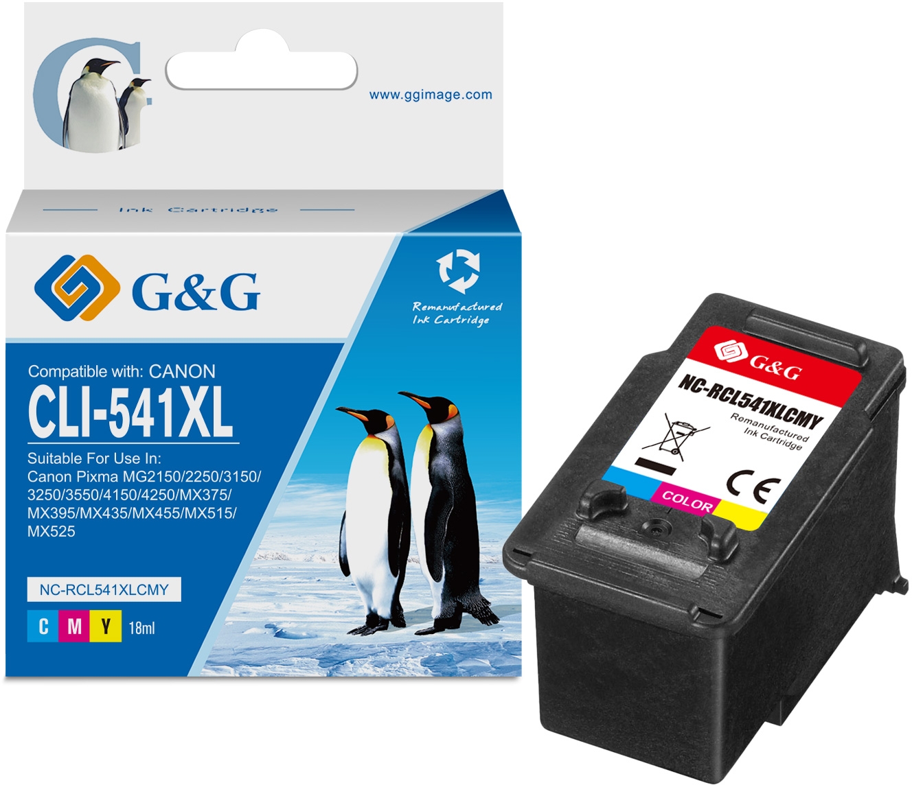 G&G Canon CL541XL Color Compatible 5226B001 5226B004 5226B005 5227B001 5227B004 5227B005 5227B001 CL-541XL