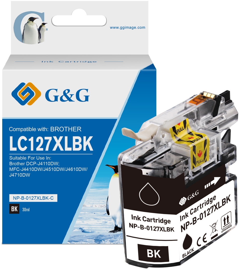 G&G Brother LC127XL Negro Cartuchos de Tinta Compatible LC127XLBK