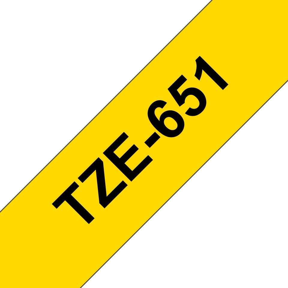 Brother TZe651 Cinta rotuladora Compatible de Etiquetas Texto negro sobre fondo amarillo Ancho 24mm x 8 metros