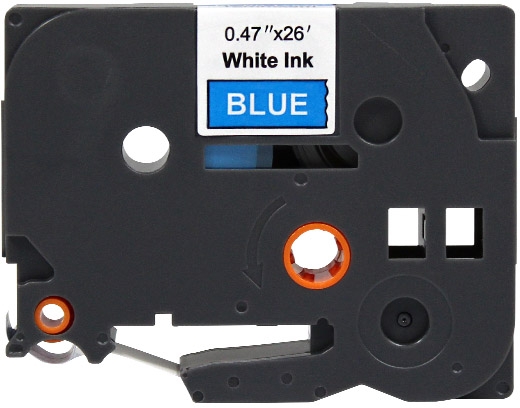 Brother TZe535 Cinta rotuladora Compatible de Etiquetas Texto blanco sobre fondo azul Ancho 12mm x 8 metros