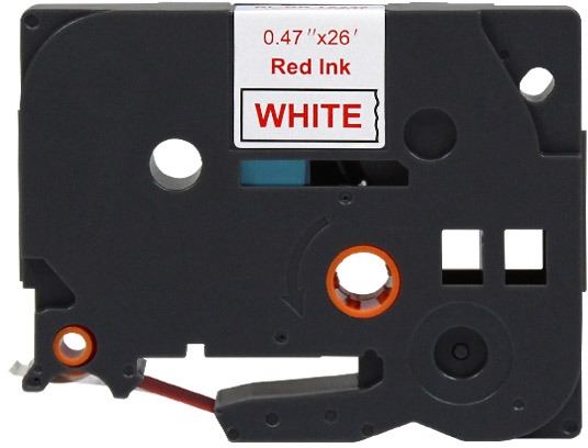 Brother TZe232 Cinta rotuladora Compatible de Etiquetas Texto rojo sobre fondo blanco Ancho 12mm x 8 metros