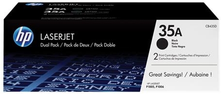 HP CB435A Negro Pack de 2 Cartuchos de Toner Originales 35A