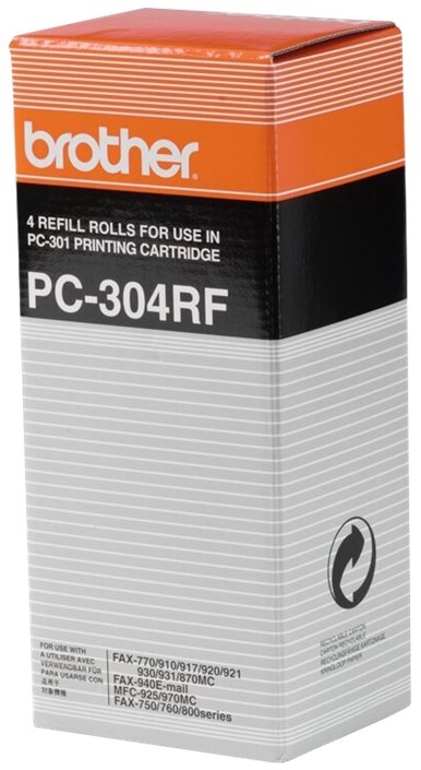Brother PC304RF Pack de 4 Rollos de Transferencia Termica Originales