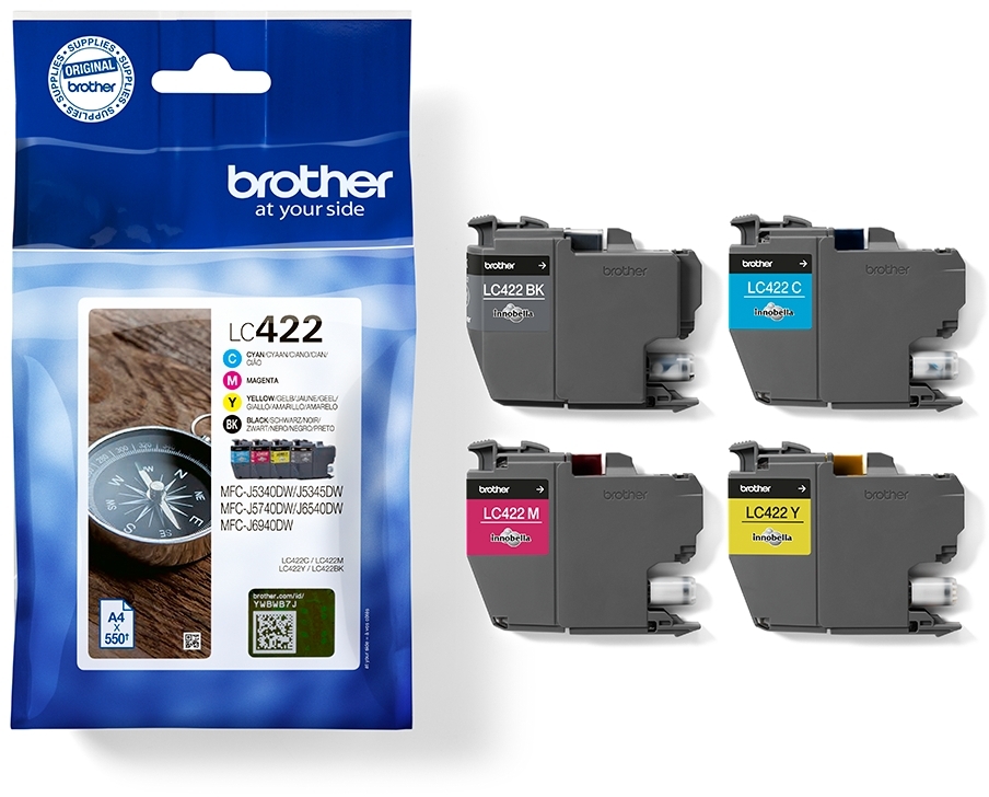 Brother LC422 Pack de 4 Cartuchos Originales LC422VAL