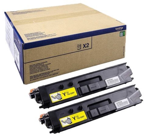 Brother TN329 Amarillo Pack de 2 Cartuchos de Toner Originales TN329YTWIN