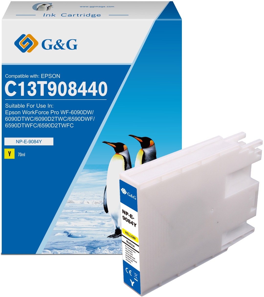 G&G Epson T9084 Amarillo Tinta Pigmentada Compatible C13T908440