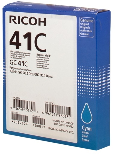 Ricoh GC41 Cian Cartucho de Gel Original 405762