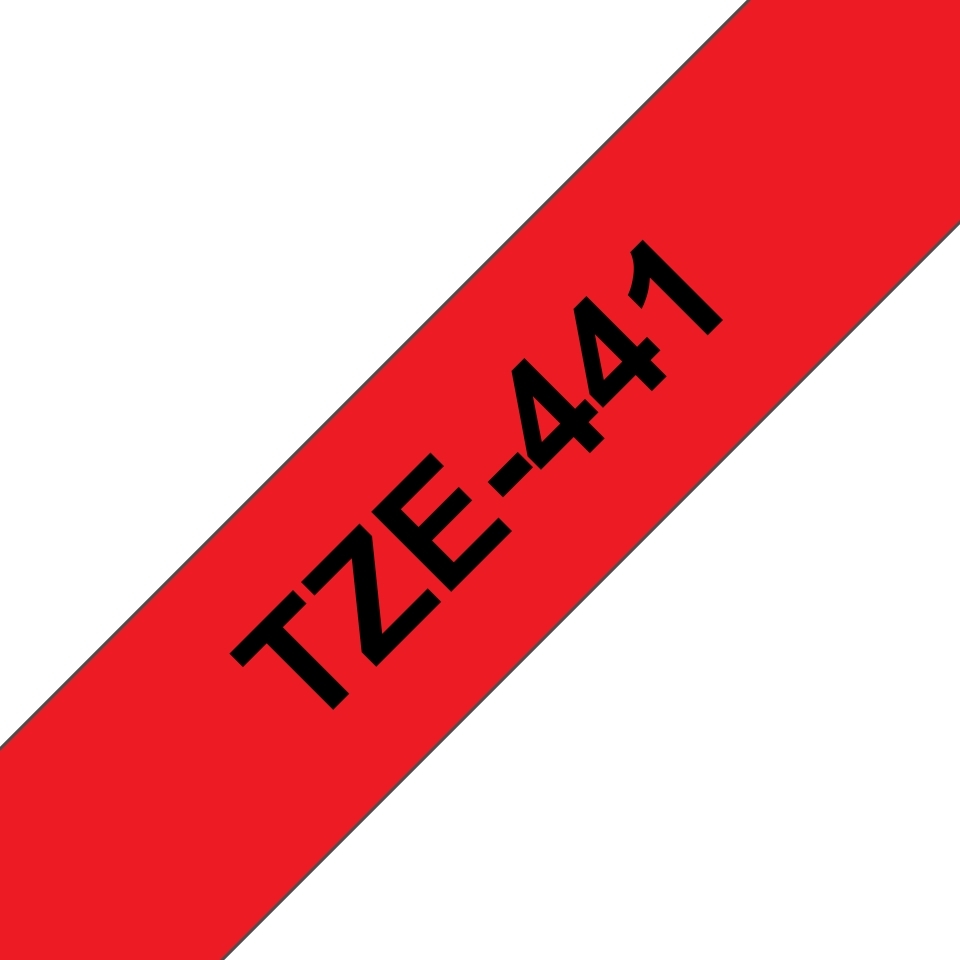 Brother TZe441 Cinta rotuladora Compatible de Etiquetas Texto negro sobre fondo rojo Ancho 18mm x 8 metros