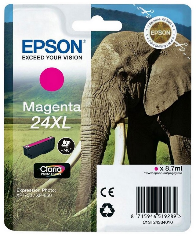 Epson T2433 (24XL) Magenta Tinta Original C13T24334012