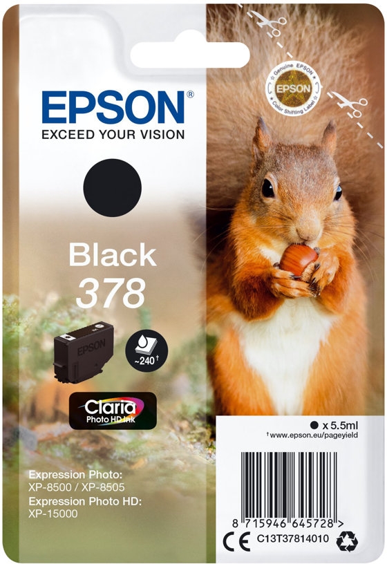 Epson 378 Negro Tinta Original C13T37814010