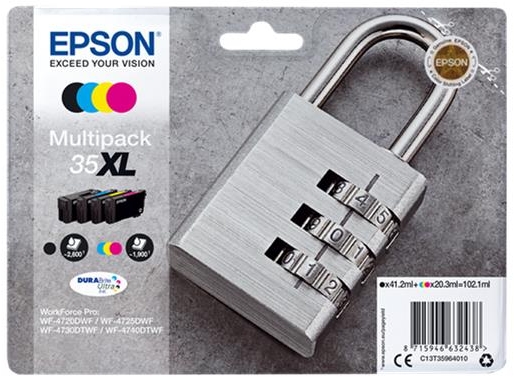 Epson T3596 (35XL) Pack de 4 Cartuchos Originales C13T35964010