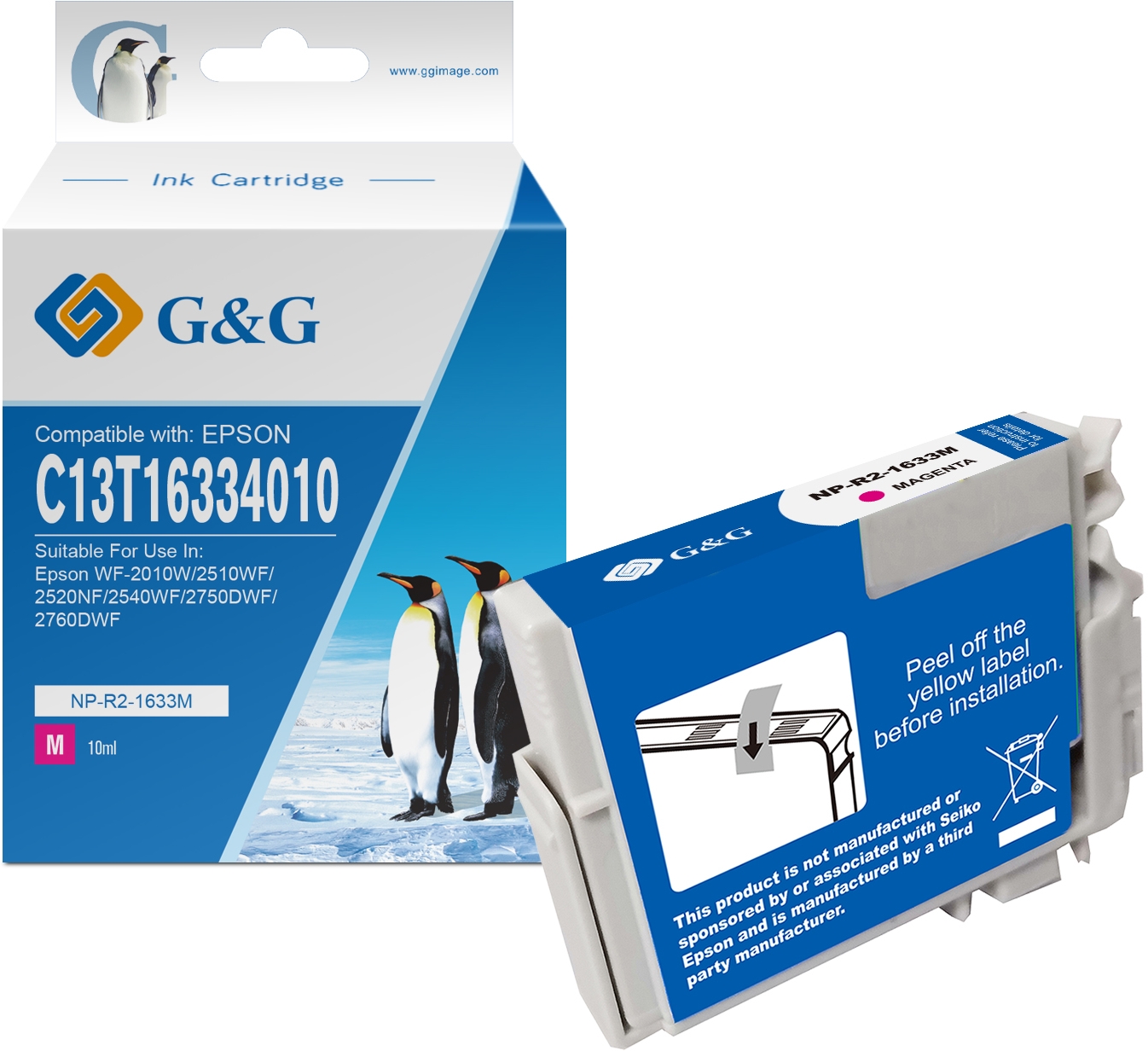 G&G Epson T1633 T1623 (16XL) Magenta Tinta Compatible C13T16334012 C13T16234012