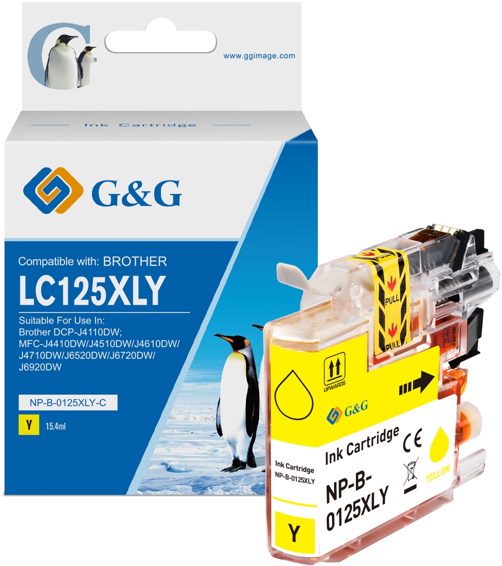 G&G Brother LC125XL Amarillo Cartuchos de Tinta Compatible LC125XLY