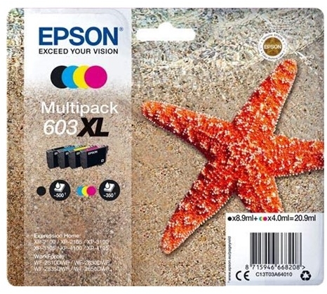 Epson 603XL Pack de 4 Cartuchos Originales C13T03A64010