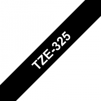 Brother TZe325 Cinta rotuladora Compatible de Etiquetas Texto blanco sobre fondo negro Ancho 9mm x 8 metros