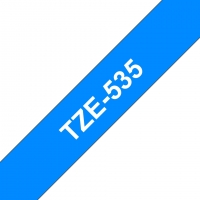 Brother TZe535 Cinta rotuladora Compatible de Etiquetas Texto blanco sobre fondo azul Ancho 12mm x 8 metros