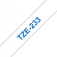 Brother TZe233 Cinta Laminada Original de Etiquetas Texto azul sobre fondo blanco Ancho 12mm x 8 metros
