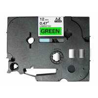 Brother TZe731 Cinta rotuladora Compatible de Etiquetas Texto negro sobre fondo verde Ancho 12mm x 8 metros