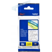 Brother TZe135 Cinta Laminada Original de Etiquetas Texto blanco sobre fondo transparente Ancho 12mm x 8 metros
