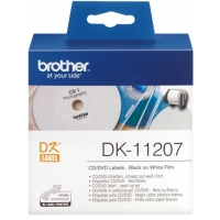 Brother DK11207 Etiquetas Originales Precortadas Circulares para CD DVD 58 mm de Diametro 100 Etiquetas