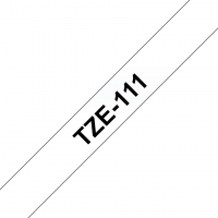 Brother TZe111 Cinta rotuladora Compatible de Etiquetas Texto negro sobre fondo transparente Ancho 6mm x 8 metros