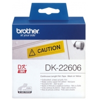 Brother DK22606 Etiquetas Originales 62mm x 15,24m negro / amarillo