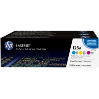 HP CB541A CB542A CB543A Pack de 3 Cartuchos de Toner Originales 125A