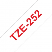 Brother TZe252 Cinta rotuladora Compatible de Etiquetas Texto rojo sobre fondo blanco Ancho 24mm x 8 metros