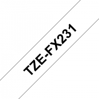 Brother TZeFX231 Cinta Laminada Flexible Original de Etiquetas Texto negro sobre fondo blanco Ancho 12mm x 8 metros