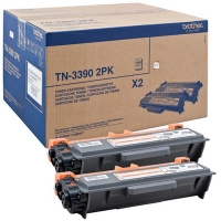 Brother TN3390 Negro Pack de 2 Cartuchos de Toner Originales TN3390TWIN