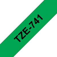 Brother TZe741 Cinta rotuladora Compatible de Etiquetas Texto negro sobre fondo verde Ancho 18mm x 8 metros