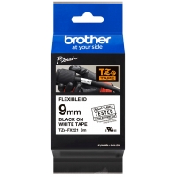 Brother TZeFX221 Cinta Laminada Flexible Original de Etiquetas Texto negro sobre fondo blanco Ancho 9mm x 8 metros