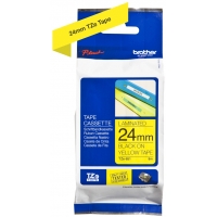 Brother TZe651 Cinta Laminada Original de Etiquetas Texto negro sobre fondo amarillo Ancho 24mm x 8 metros