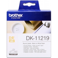 Brother DK11219 Etiquetas Originales Precortadas Circulares 12 mm de Diametro 1200 Etiquetas