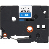 Brother TZe535 Cinta rotuladora Compatible de Etiquetas Texto blanco sobre fondo azul Ancho 12mm x 8 metros