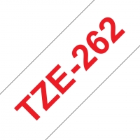 Brother TZe262 Cinta Laminada Original de Etiquetas Texto rojo sobre fondo blanco Ancho 36mm x 8 metros