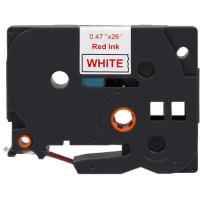 Brother TZe232 Cinta rotuladora Compatible de Etiquetas Texto rojo sobre fondo blanco Ancho 12mm x 8 metros