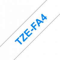 Brother TZeFA4 Cinta textil Compatible de Etiquetas Texto azul sobre fondo blanco Ancho 18mm x 3 metros