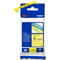 Brother TZe611 Cinta Laminada Original de Etiquetas Texto negro sobre fondo amarillo Ancho 6mm x 8 metros