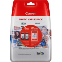 PACK Canon PG-545XL Negro + CL-546XL Color Originales + 50H de Papel Fotografico 8286B006 PG-545XL CL-546XL