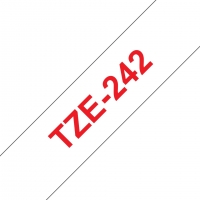Brother TZe242 Cinta rotuladora Compatible de Etiquetas Texto rojo sobre fondo blanco Ancho 18mm x 8 metros