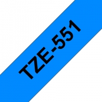 Brother TZe551 Cinta rotuladora Compatible de Etiquetas Texto negro sobre fondo azul Ancho 24mm x 8 metros