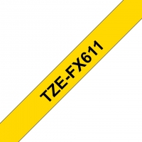 Brother TZeFX611 Cinta Laminada Flexible Original de Etiquetas Texto negro sobre fondo amarillo Ancho 6mm x 8 metros