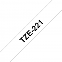 Brother TZe221 Cinta Laminada Original de Etiquetas Texto negro sobre fondo blanco Ancho 9mm x 8 metros