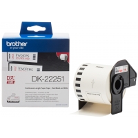 Brother DK22251 Etiquetas Originales 62mm x 15,24m rojo y negro / blanco